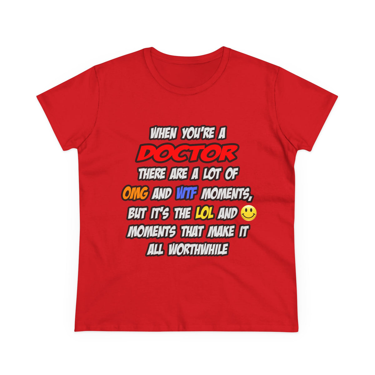 Doctor .. OMG WTF LOL - Women's Midweight Cotton Tee