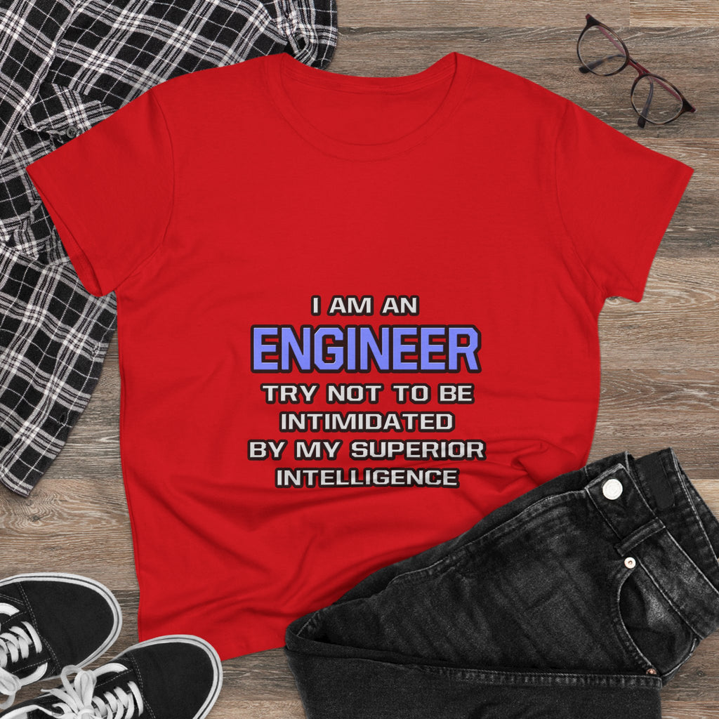 Engineer Joke ... Superior Intelligence - Women's Midweight Cotton Tee