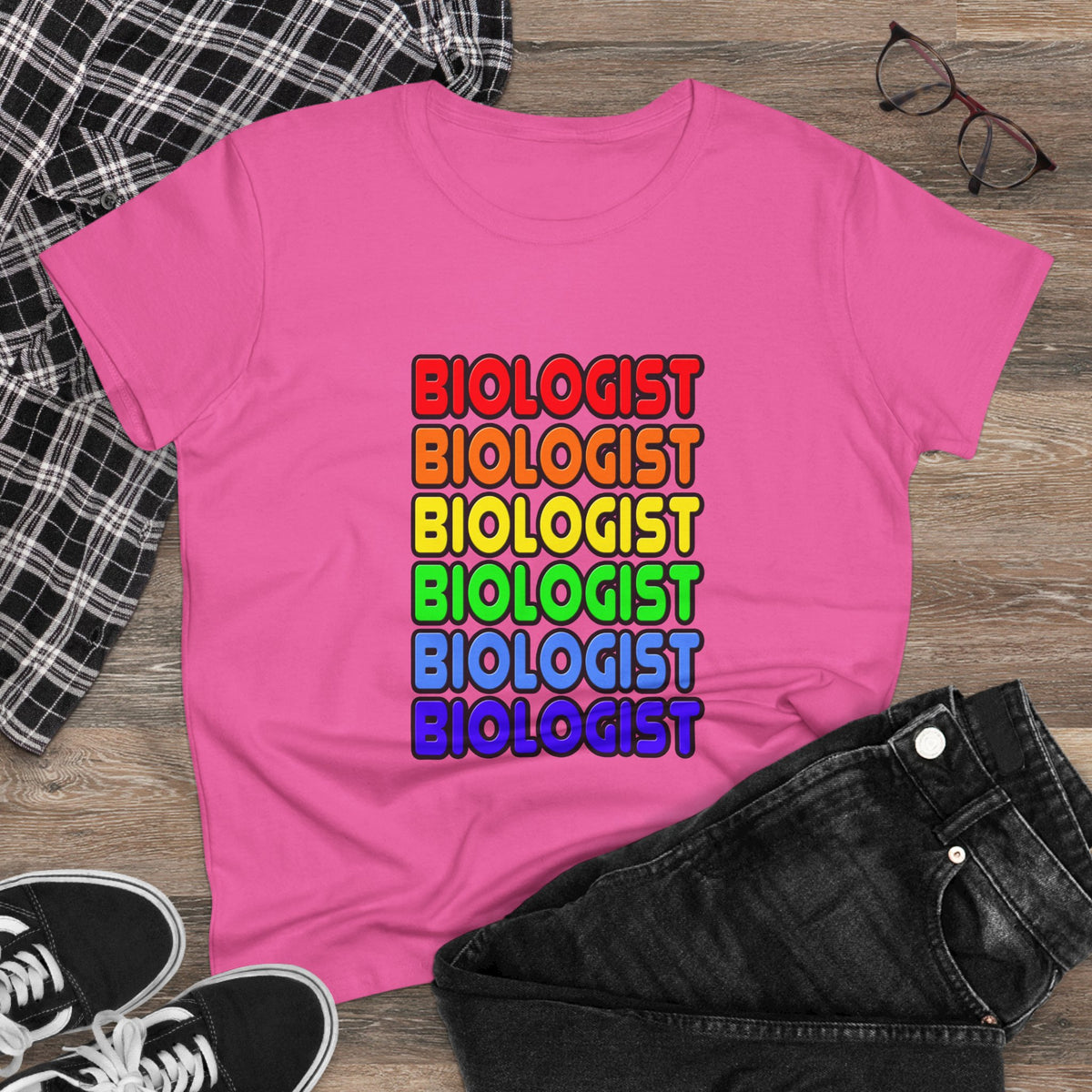 Rainbow Biologist - Women's Midweight Cotton Tee