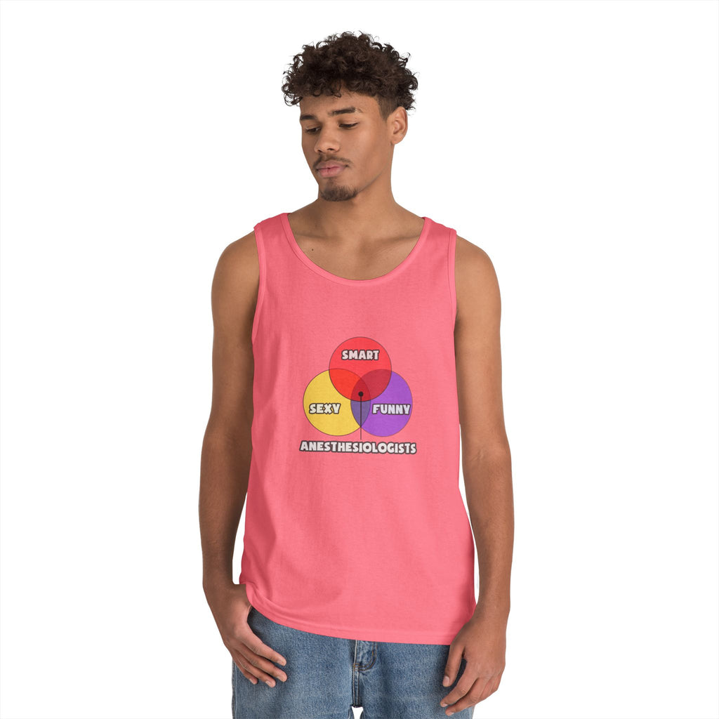 Venn Diagram .. Anesthesiologists - Unisex Heavy Cotton Tank Top