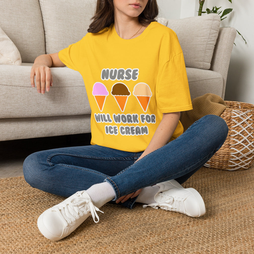Nurse ... Will Work For Ice Cream - Unisex Softstyle T-Shirt