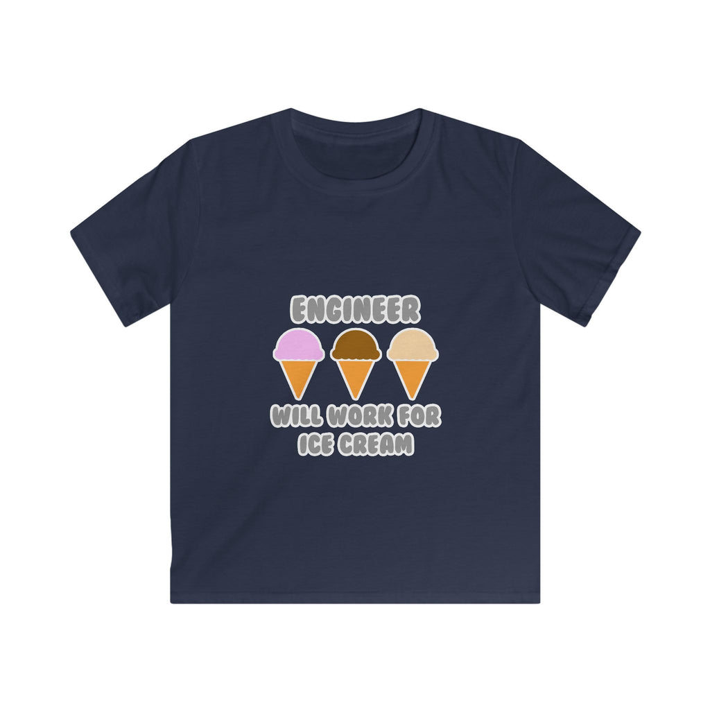 Engineer ... Will Work For Ice Cream - Kids Softstyle Tee