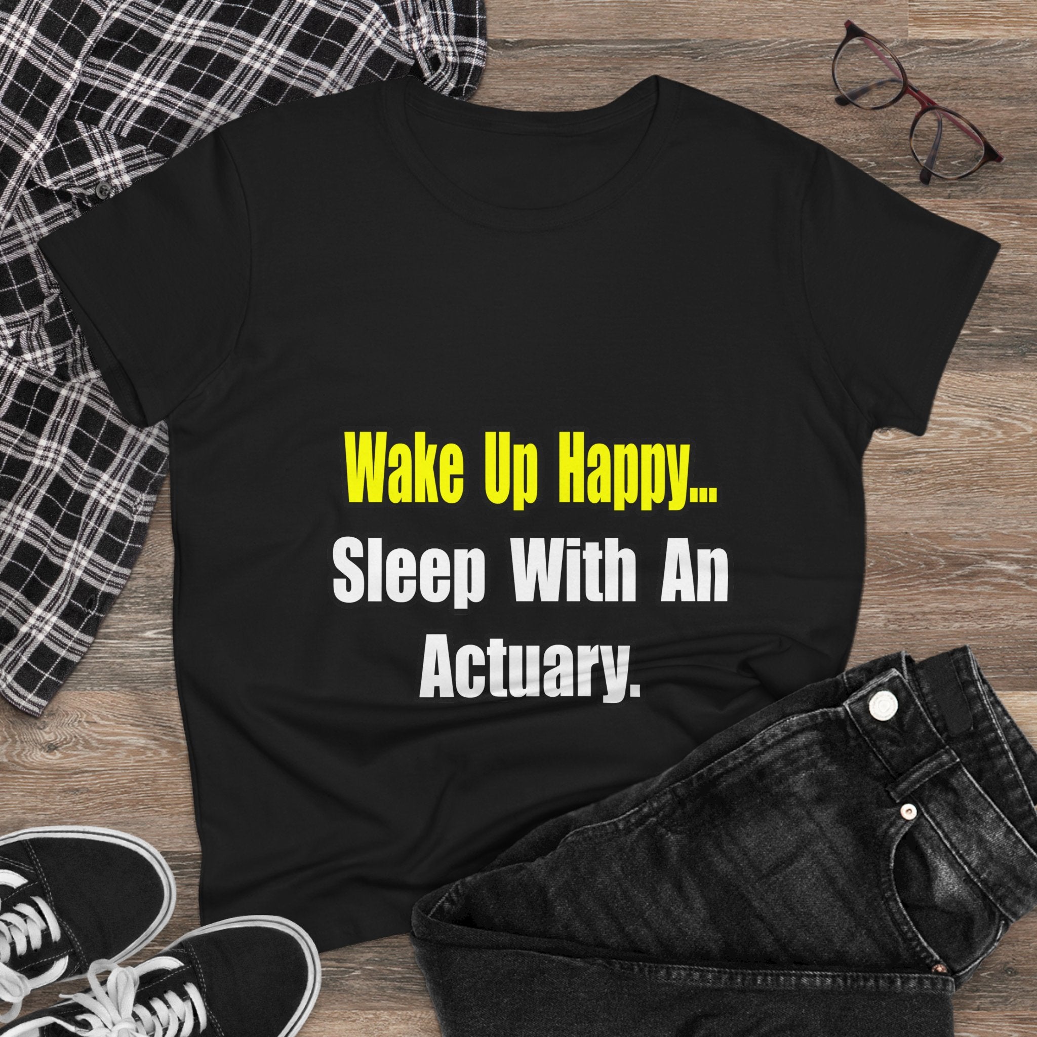 Sleep With an Actuary - Women's Midweight Cotton Tee