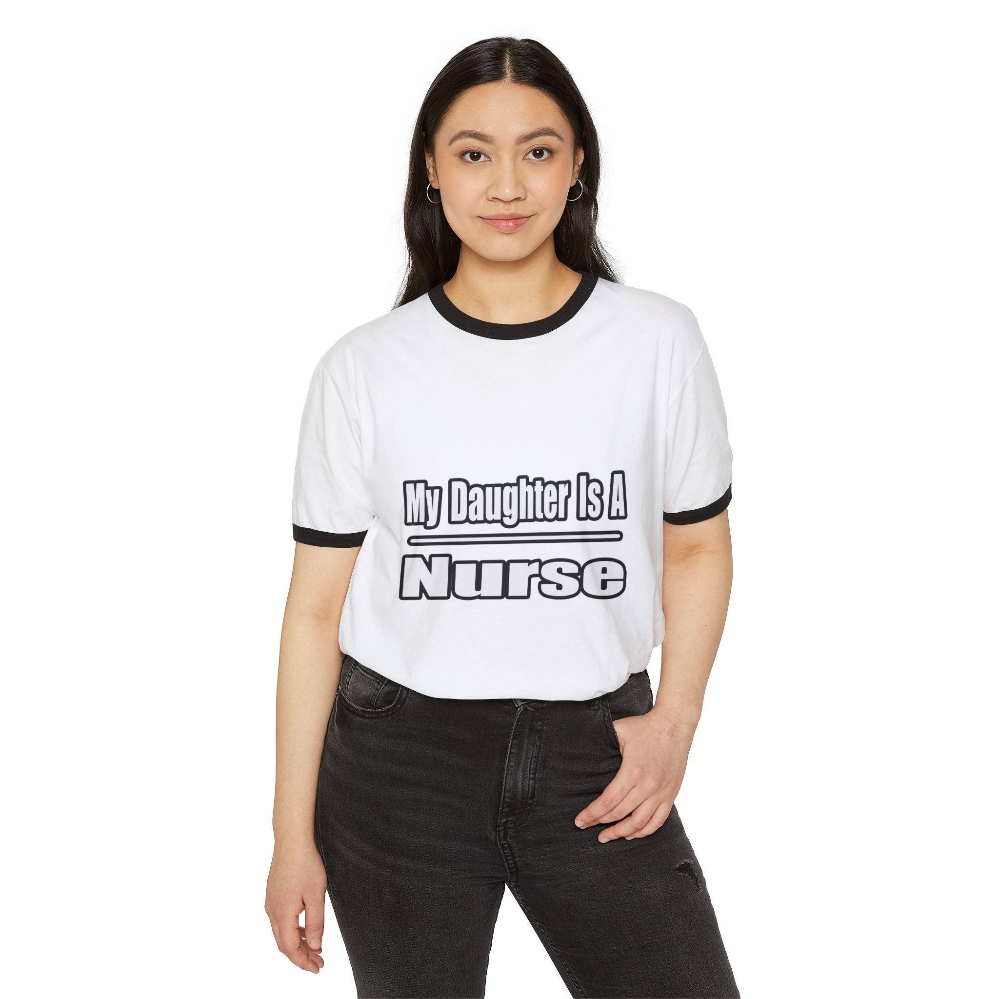 My Daughter Nurse - Unisex Cotton Ringer T-Shirt