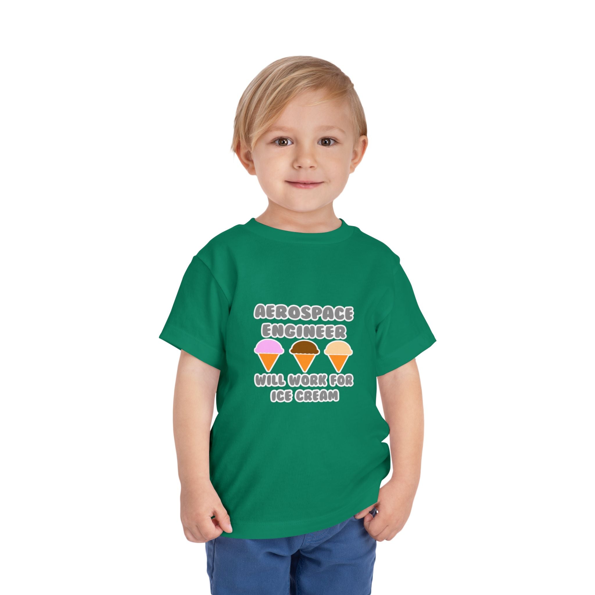 Aerospace Engineer ... Will Work For Ice Cream - Toddler Short Sleeve Tee