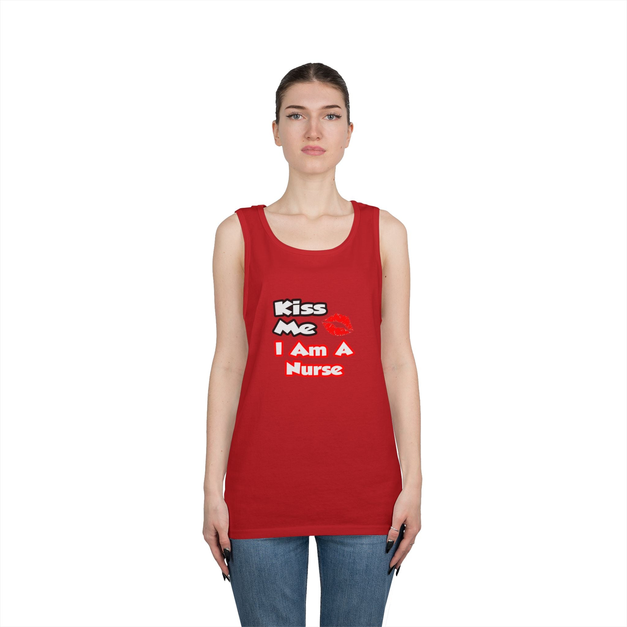Kiss Me...I Am A Nurse - Unisex Heavy Cotton Tank Top