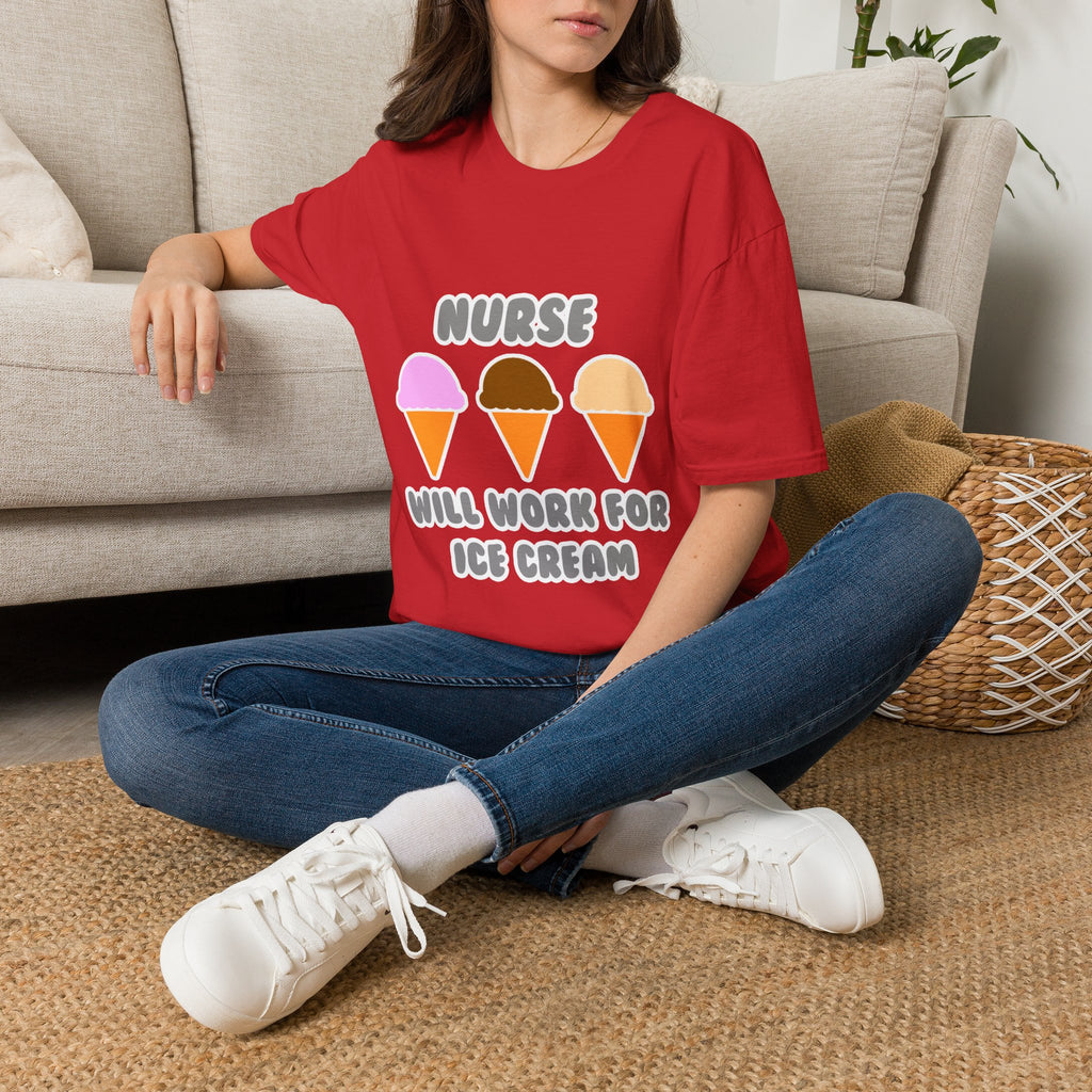 Nurse ... Will Work For Ice Cream - Unisex Softstyle T-Shirt
