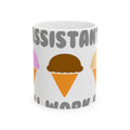 Administrative Asst ... Will Work For Ice Cream - Ceramic Mug, (11oz, 15oz)