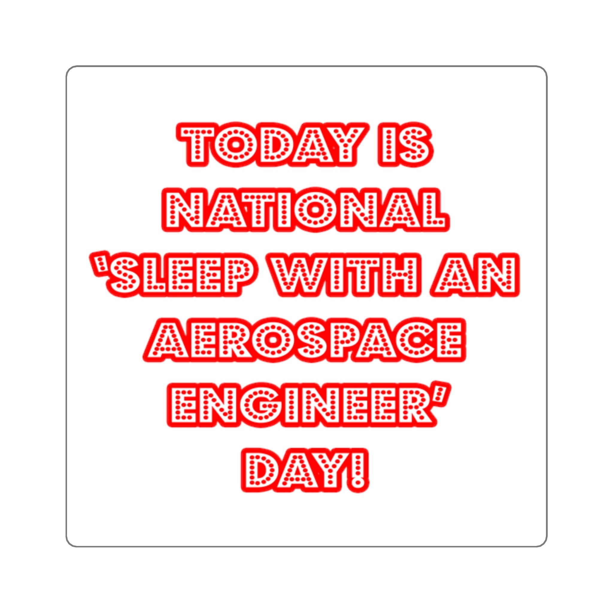 National 'Sleep With an Aerospace Engineer' Day - Square Stickers