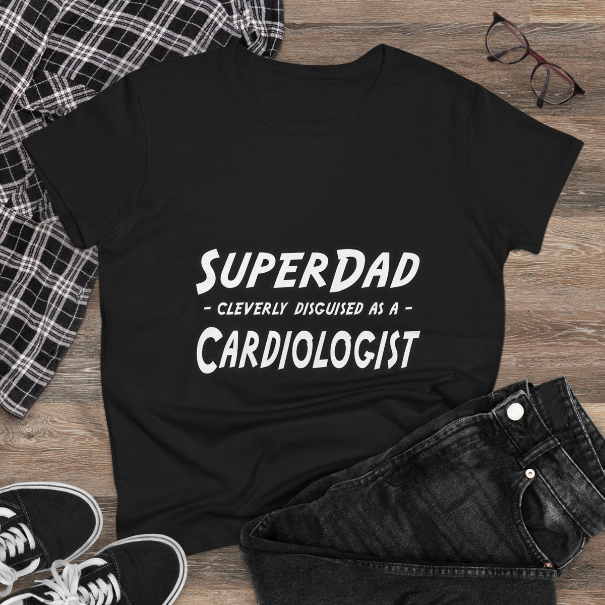 SuperDad...Cardiologist - Women's Midweight Cotton Tee