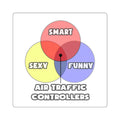 Venn Diagram .. Air Traffic Controllers - Square Stickers