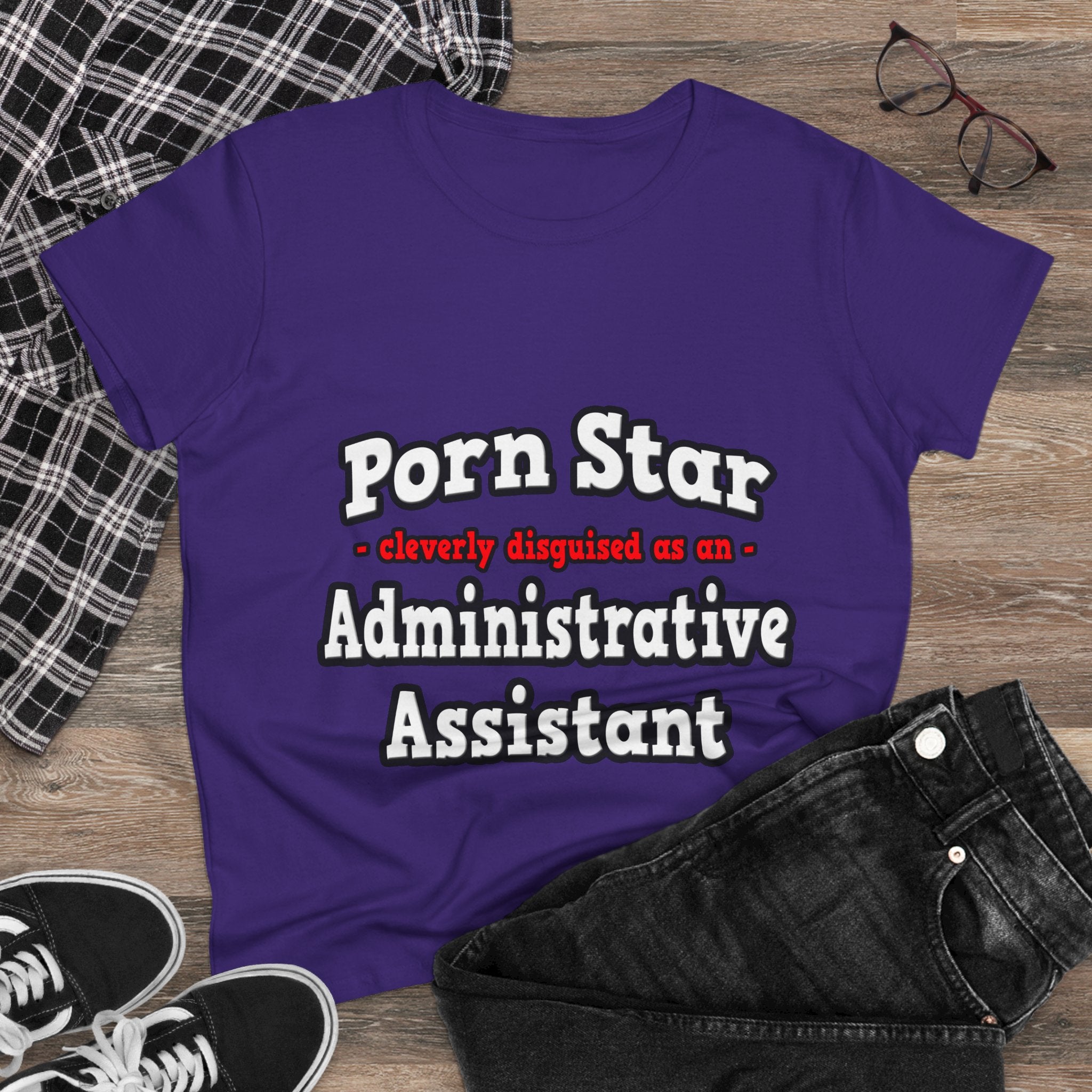 Porn Star...Administrative Assistant - Women's Midweight Cotton Tee