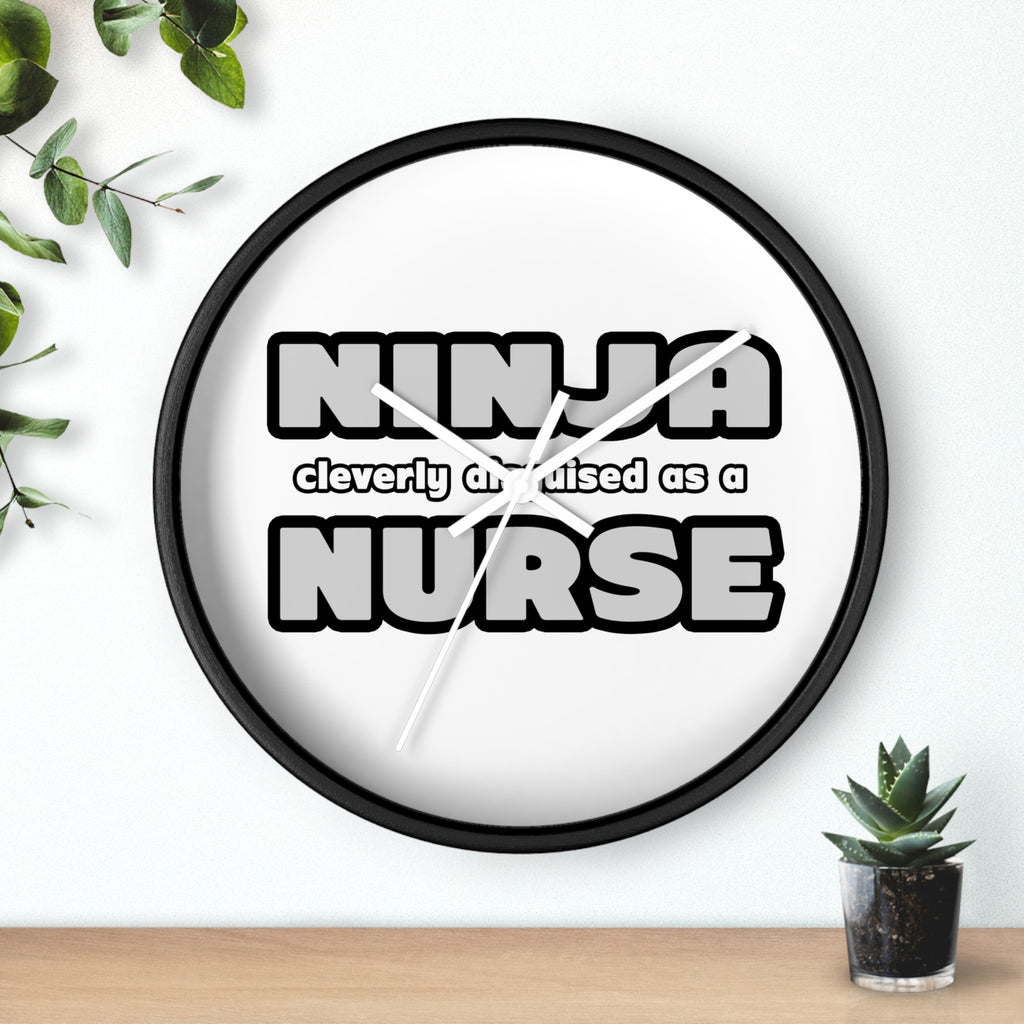 Ninja Cleverly Disguised As A Nurse - Wall Clock