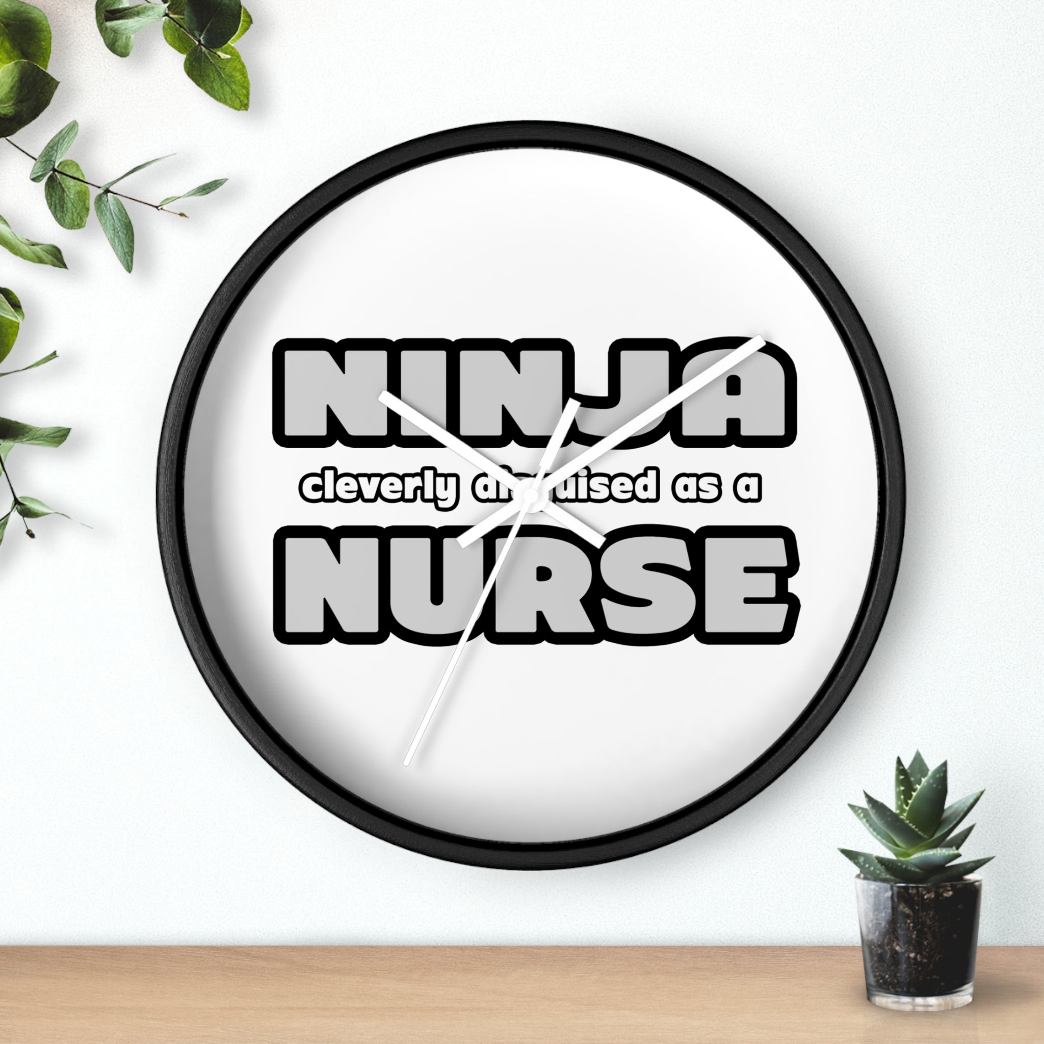 Ninja Cleverly Disguised As A Nurse - Wall Clock