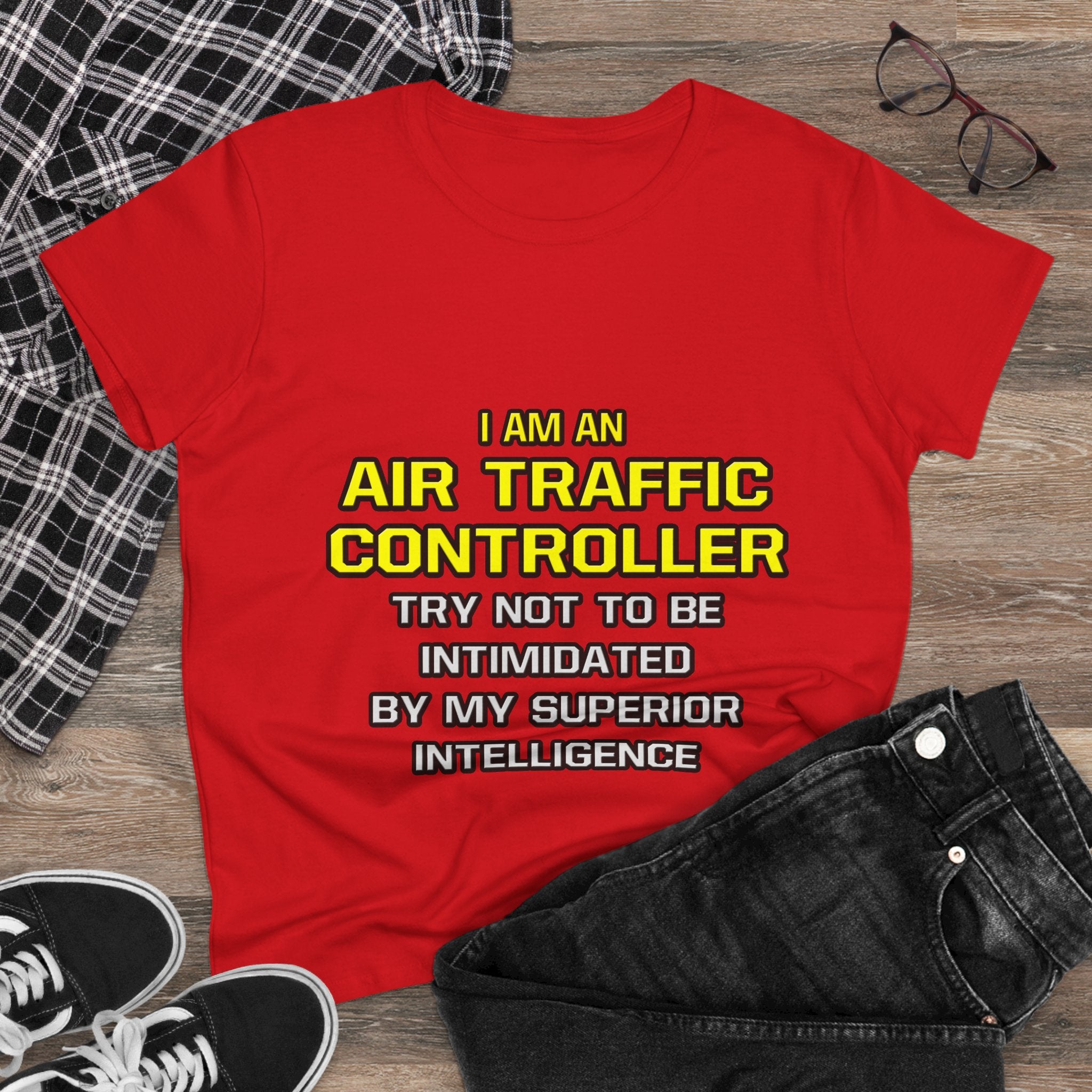 Air Traffic Controller...Superior Intelligence - Women's Midweight Cotton Tee