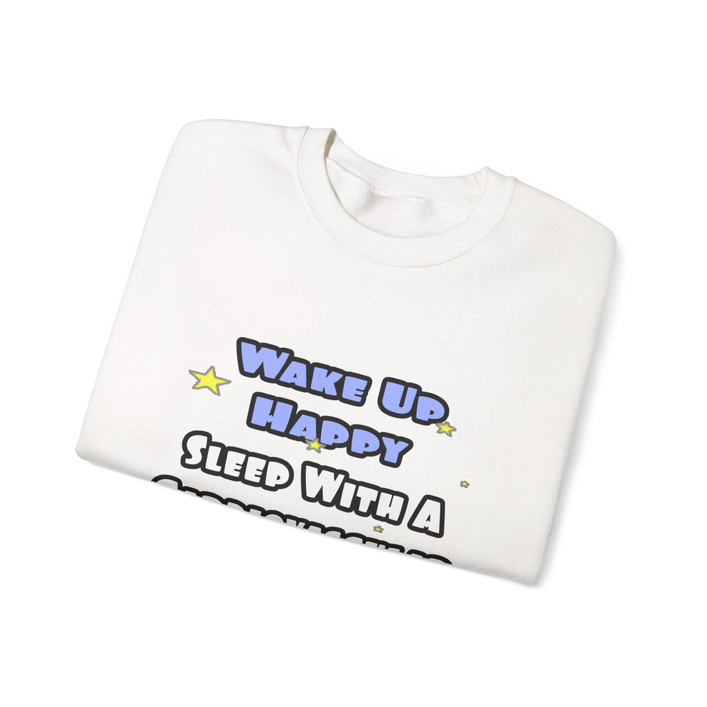 Wake Up Happy .. Sleep With Cardiovascular Tech - Unisex Heavy Blend™ Crewneck Sweatshirt