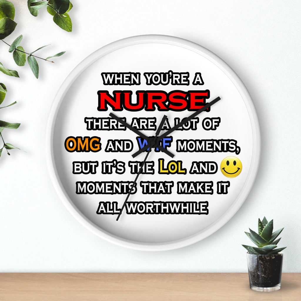 Nurse ... OMG WTF LOL - Wall Clock