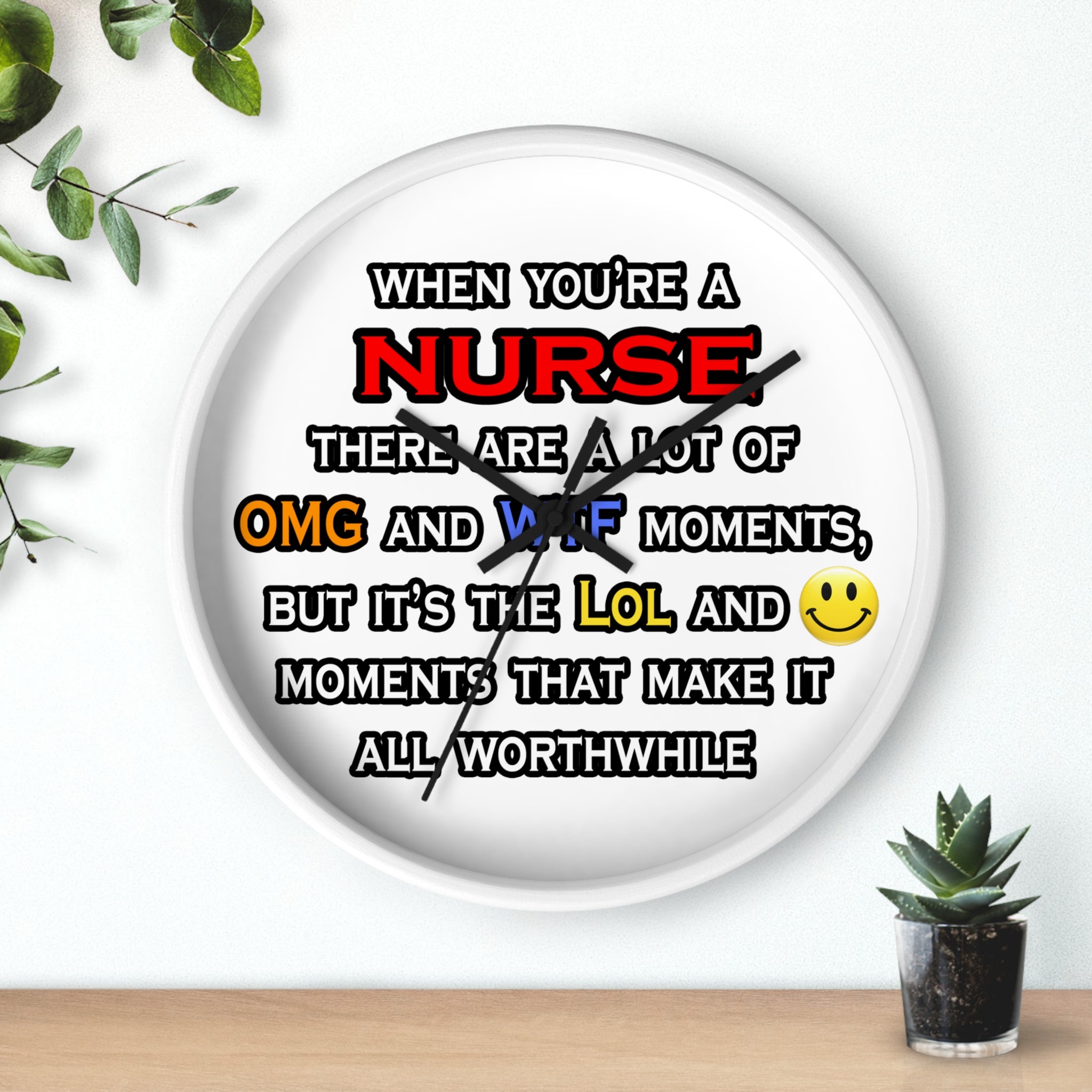 Nurse ... OMG WTF LOL - Wall Clock