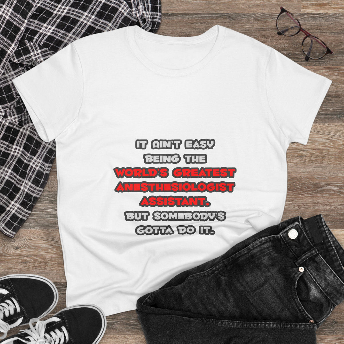 World's Greatest Anesthesiologist Asst Joke - Women's Midweight Cotton Tee