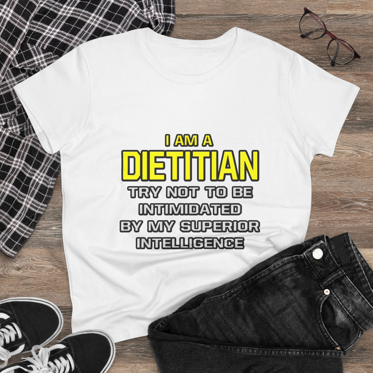 Dietitian...Superior Intelligence - Women's Midweight Cotton Tee