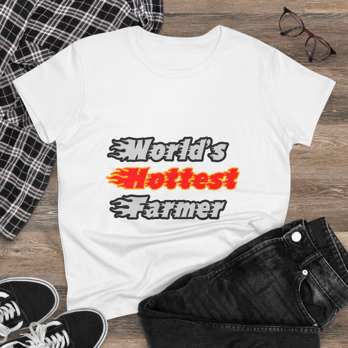 World's Hottest Farmer - Women's Midweight Cotton Tee