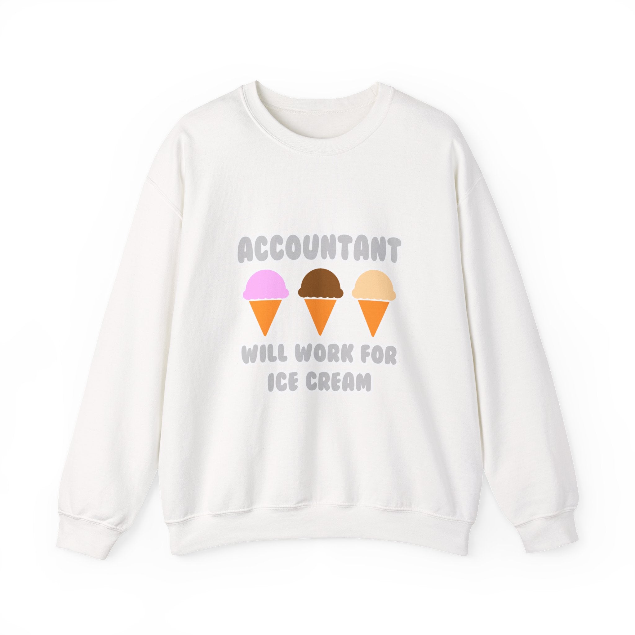 Accountant ... Will Work For Ice Cream - Unisex Heavy Blend™ Crewneck Sweatshirt