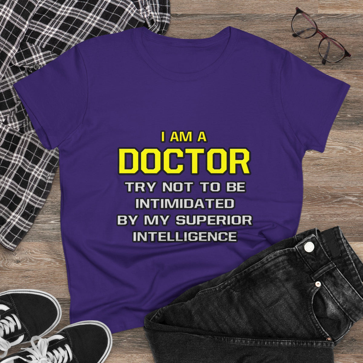 Doctor...Superior Intelligence - Women's Midweight Cotton Tee