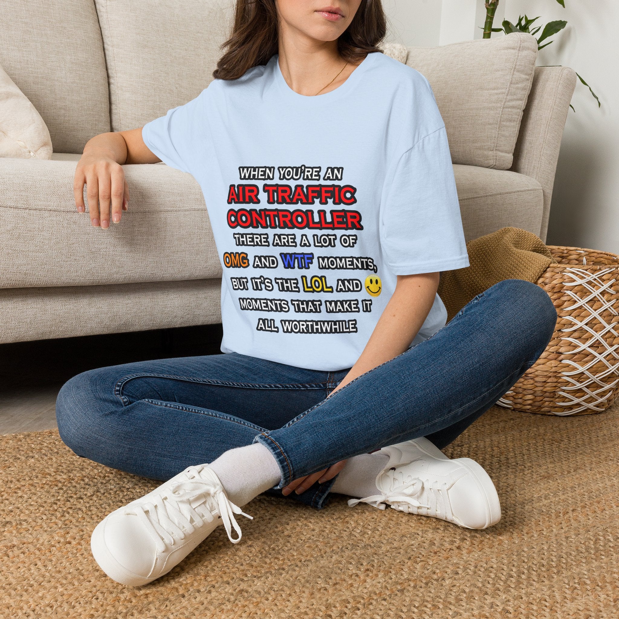 Funny Air Traffic Controller ... OMG WTF LOL - Unisex Softstyle T-Shirt