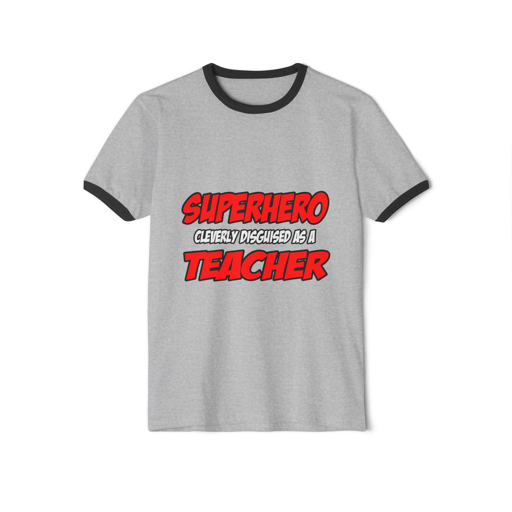 Superhero...Teacher - Unisex Cotton Ringer T-Shirt