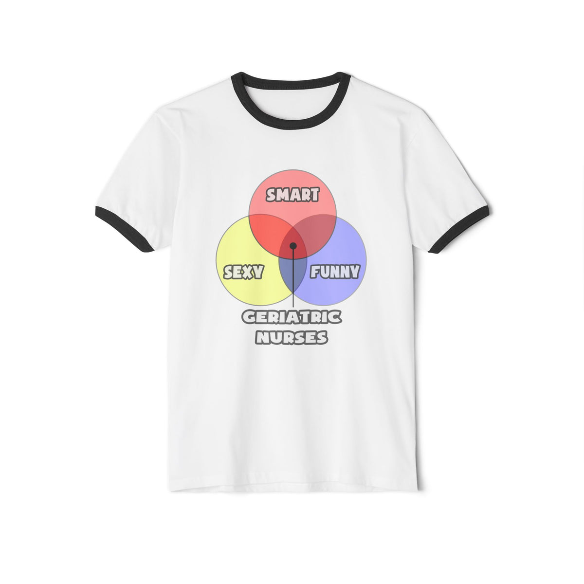 Venn Diagram .. Geriatric Nurses - Unisex Cotton Ringer T-Shirt