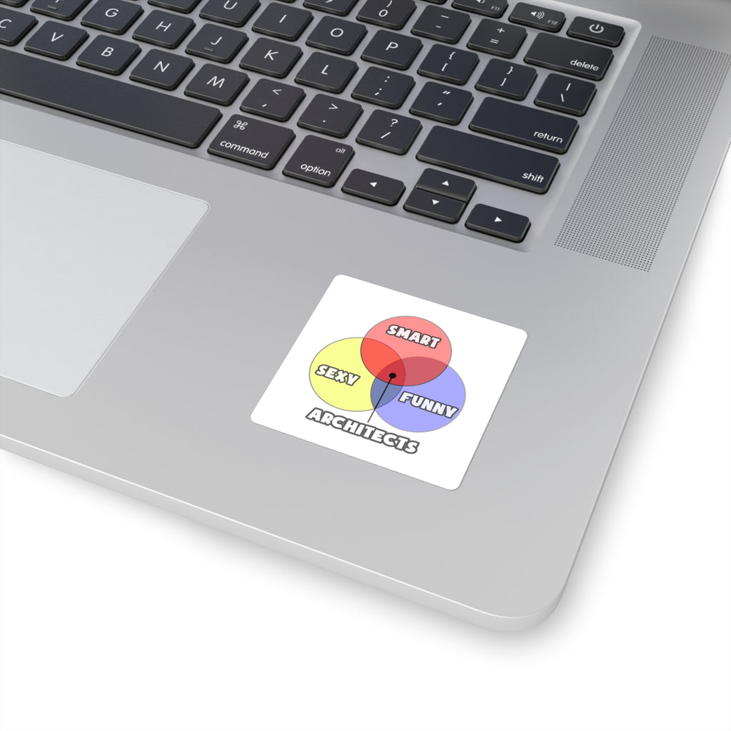 Venn Diagram .. Architects - Square Stickers