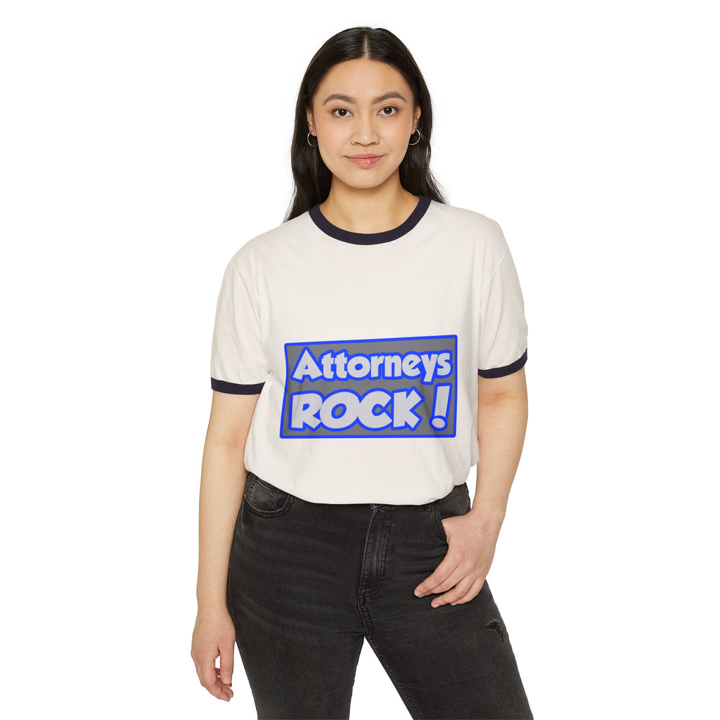 Attorneys Rock! - Unisex Cotton Ringer T-Shirt