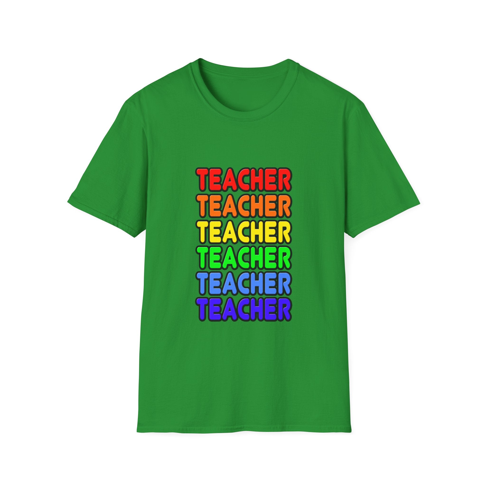 Rainbow Teacher - Unisex Softstyle T-Shirt