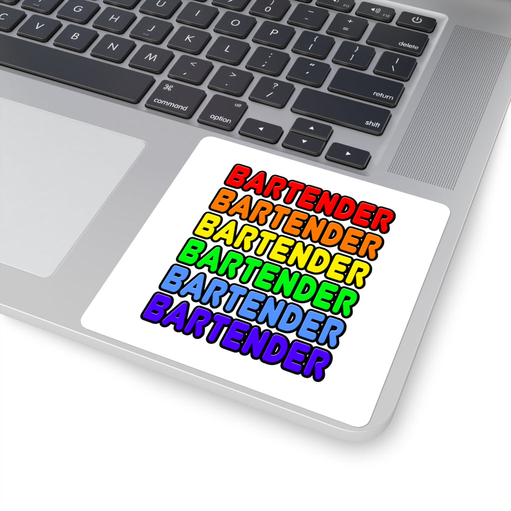 Rainbow Bartender - Square Stickers