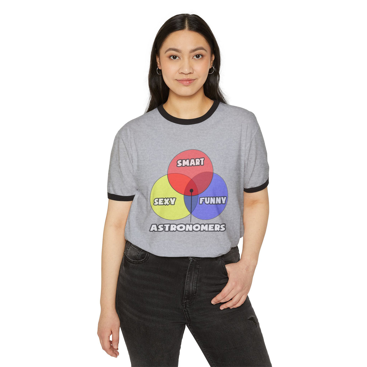 Venn Diagram .. Astronomers - Unisex Cotton Ringer T-Shirt