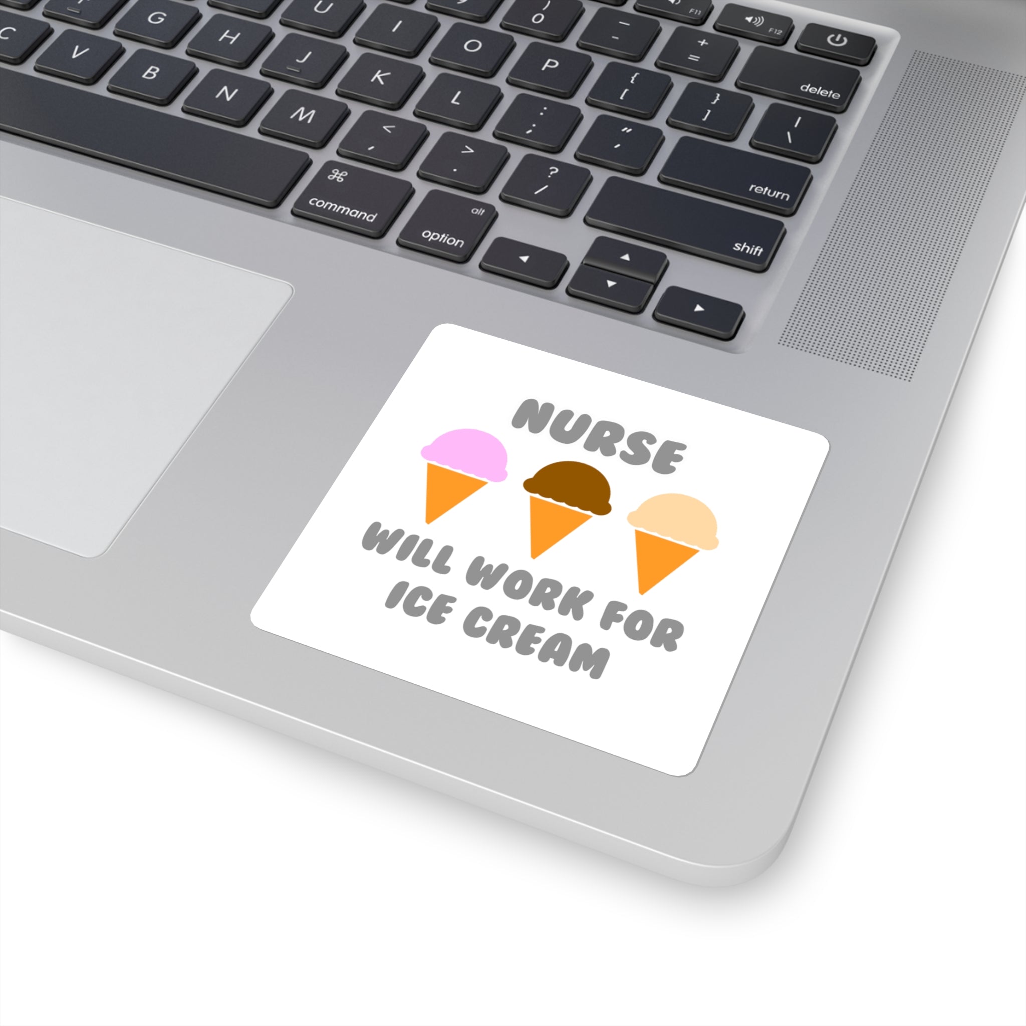 Nurse ... Will Work For Ice Cream - Square Stickers