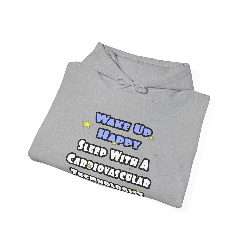 Wake Up Happy .. Sleep With Cardiovascular Tech - Unisex Heavy Blend™ Hooded Sweatshirt
