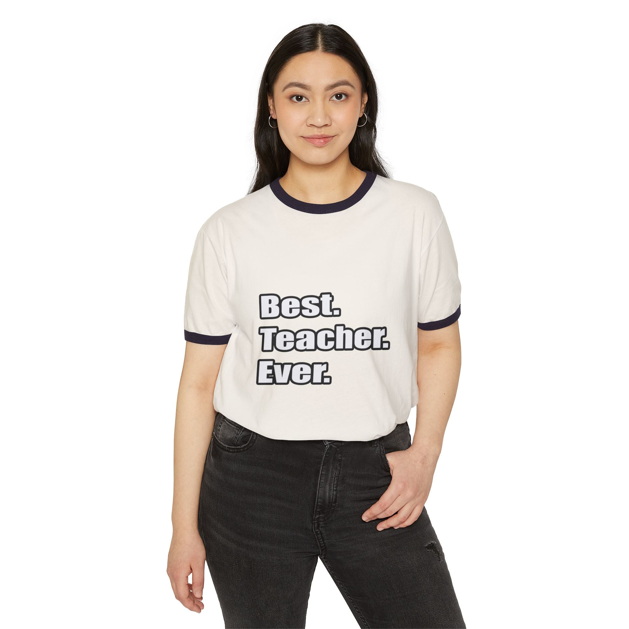 best teacher ever - Unisex Cotton Ringer T-Shirt