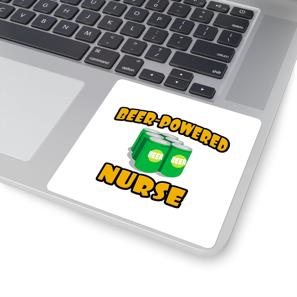 Beer Powered Nurse - Square Stickers