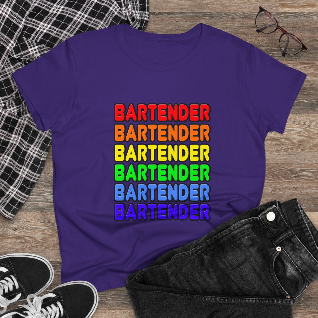 Rainbow Bartender - Women's Midweight Cotton Tee