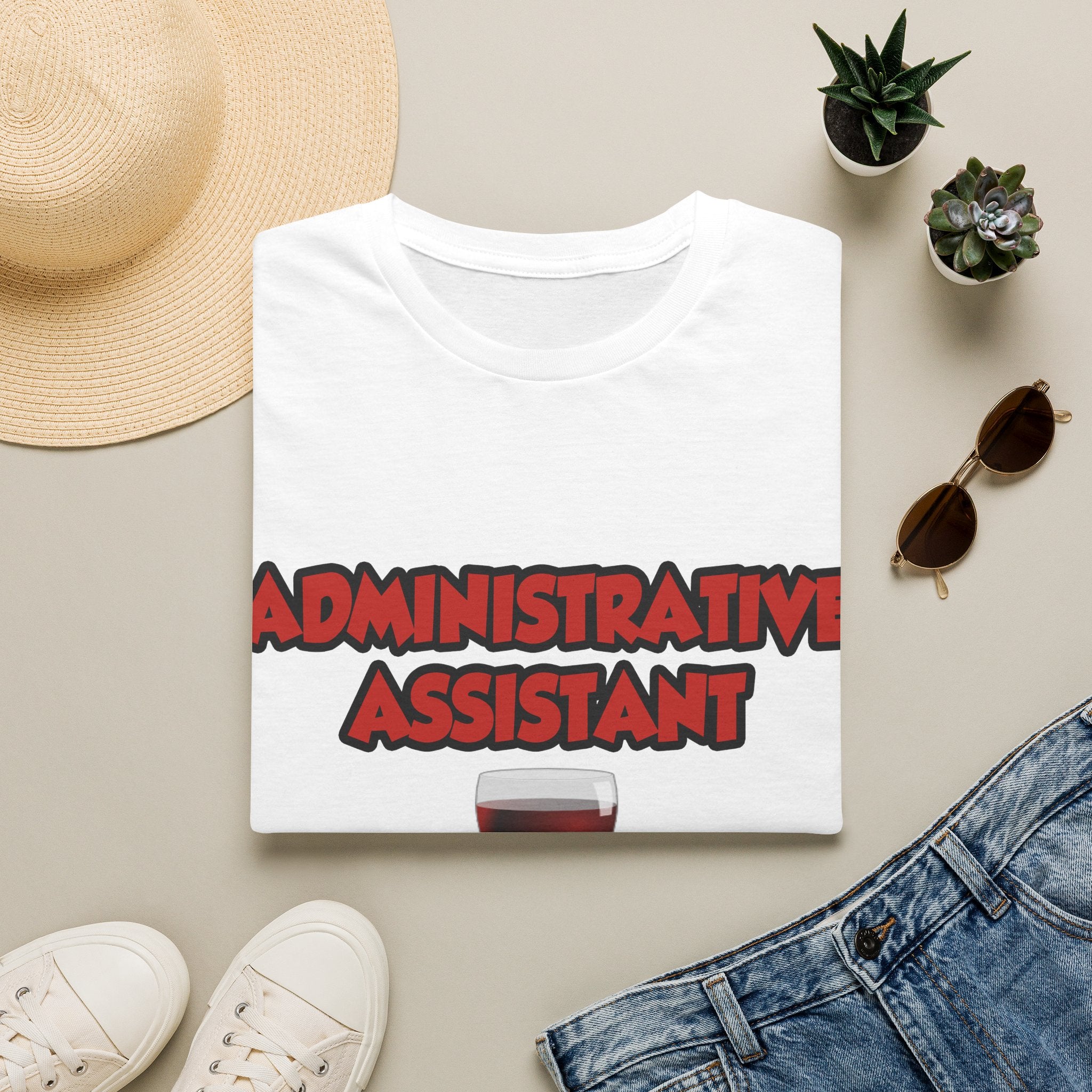 Admin Assistant ... Will Work For Wine - Unisex Softstyle T-Shirt