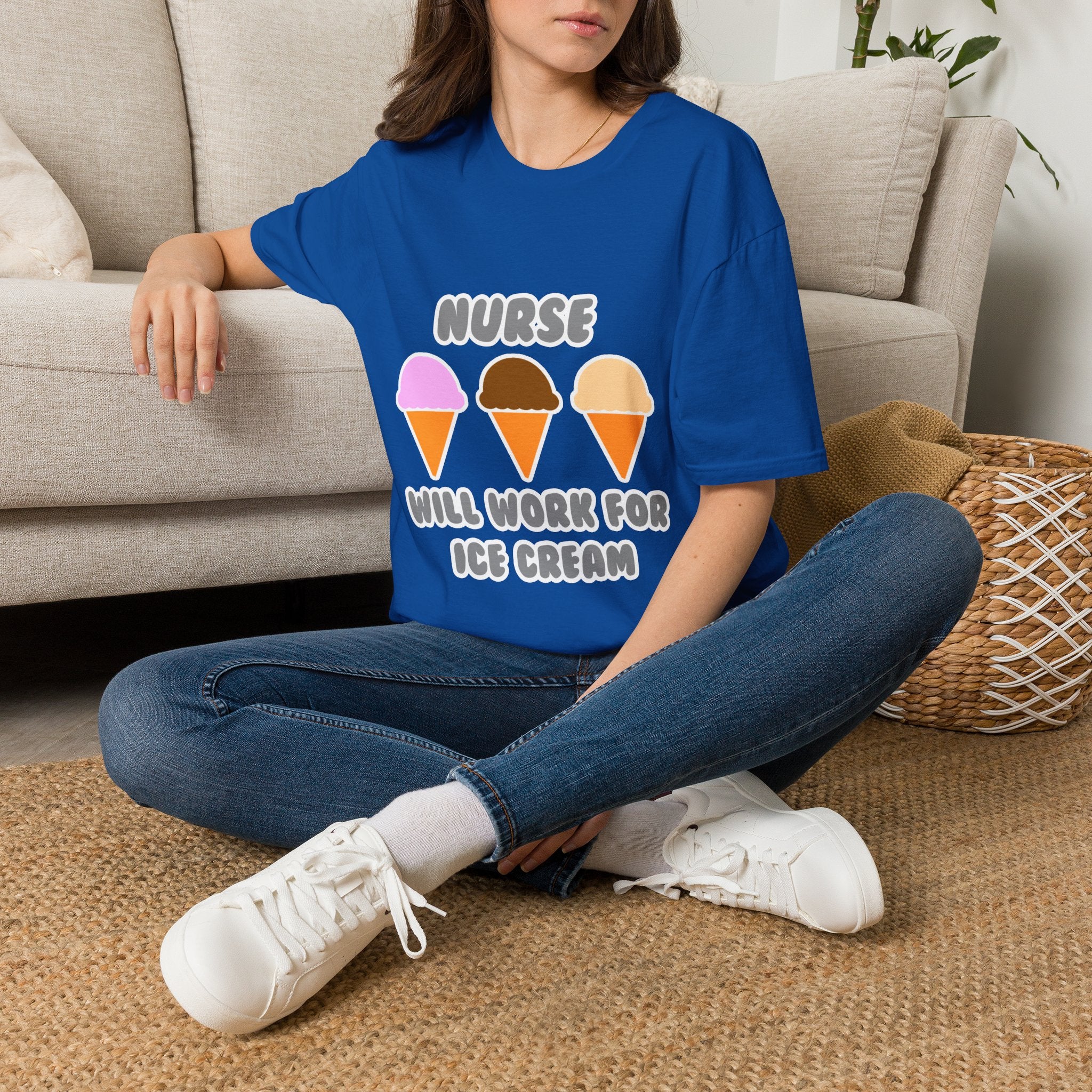 Nurse ... Will Work For Ice Cream - Unisex Softstyle T-Shirt