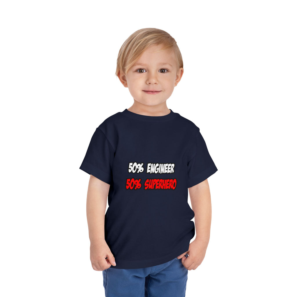 Half Engineer...Half Superhero - Toddler Short Sleeve Tee