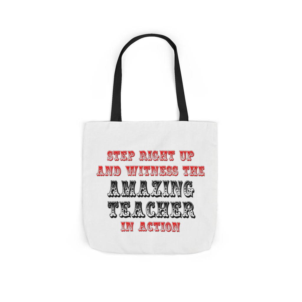 Amazing Teacher In Action - Canvas Tote Bag, 5-Color Straps