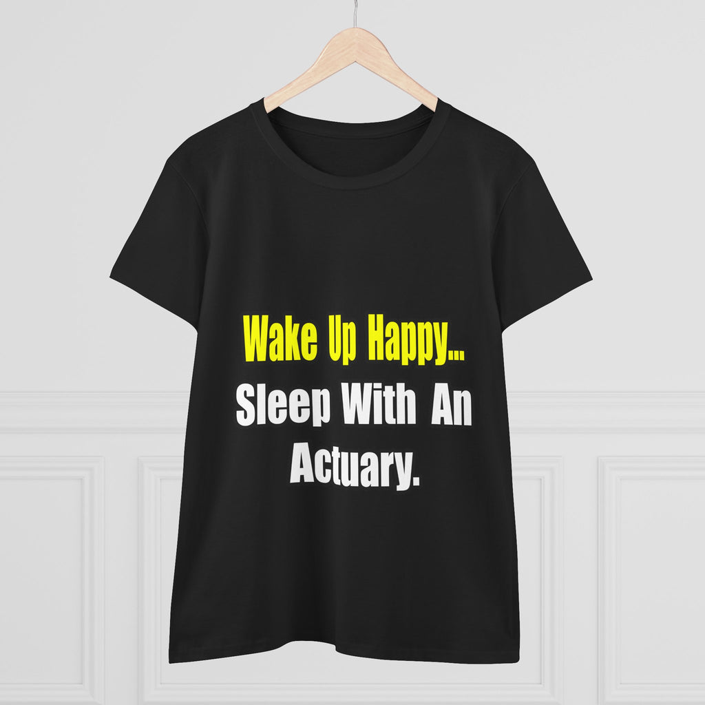 Sleep With an Actuary - Women's Midweight Cotton Tee