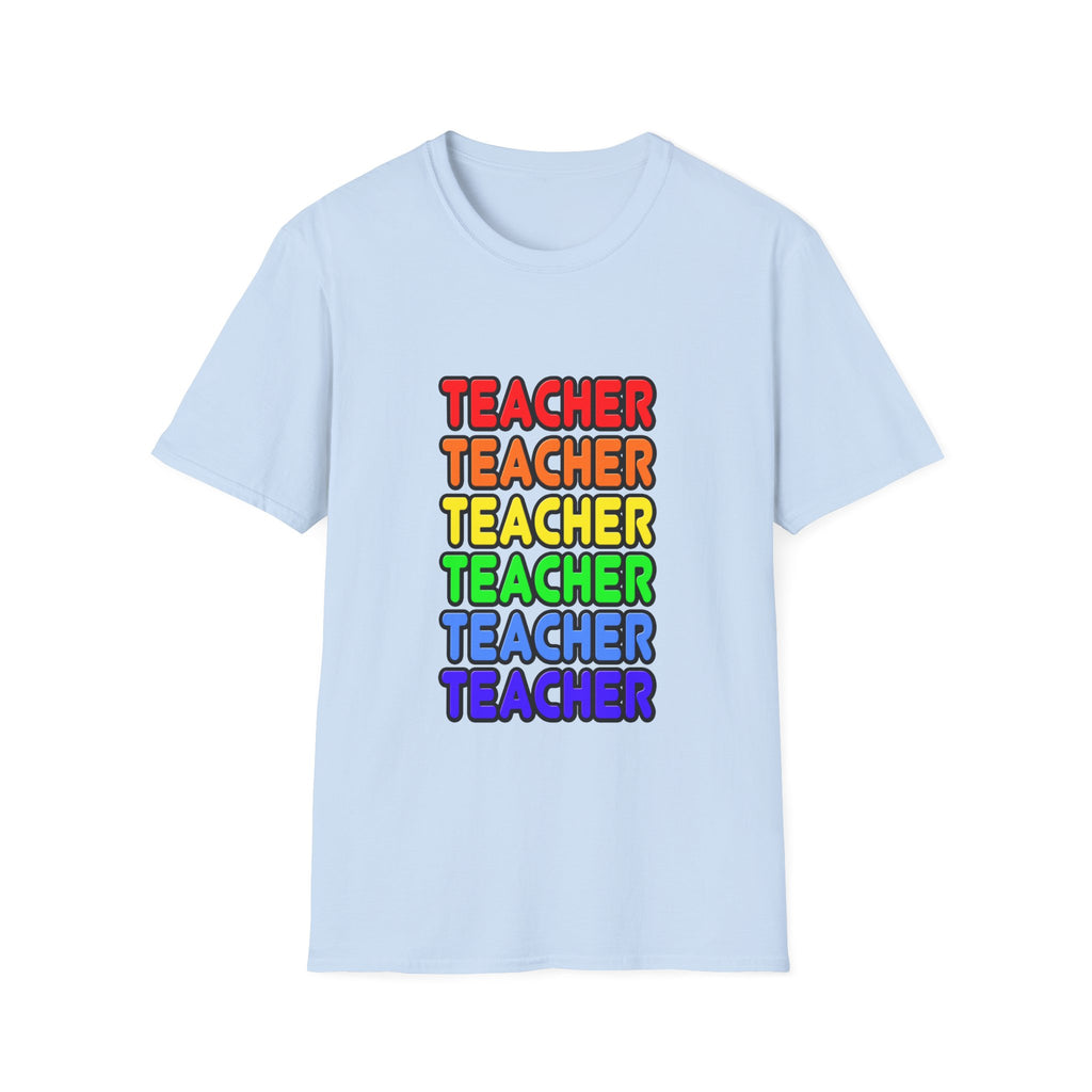 Rainbow Teacher - Unisex Softstyle T-Shirt