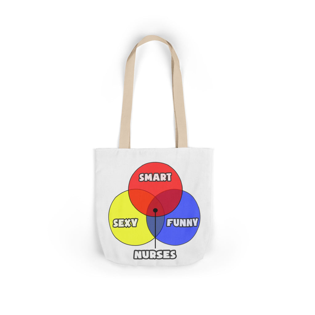 Venn Diagram .. Nurses - Canvas Tote Bag, 5-Color Straps