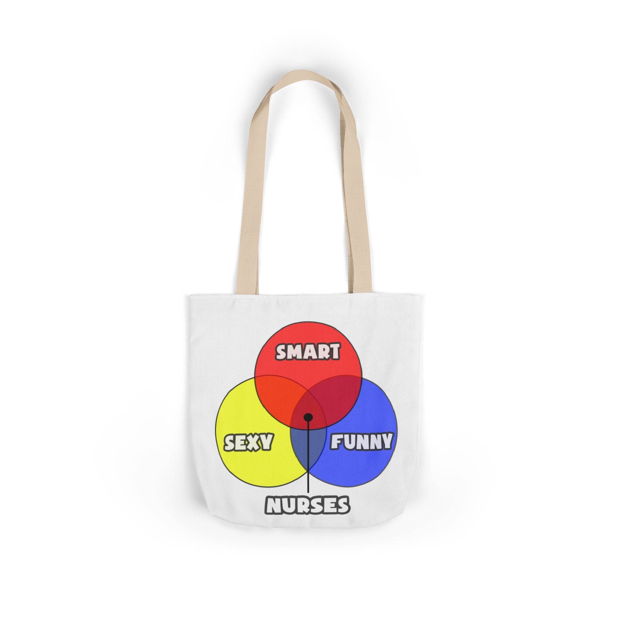 Venn Diagram .. Nurses - Canvas Tote Bag, 5-Color Straps