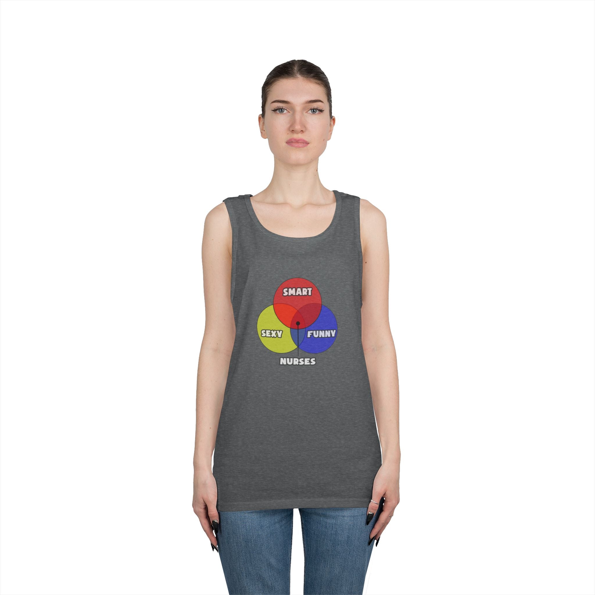 Venn Diagram .. Nurses - Unisex Heavy Cotton Tank Top