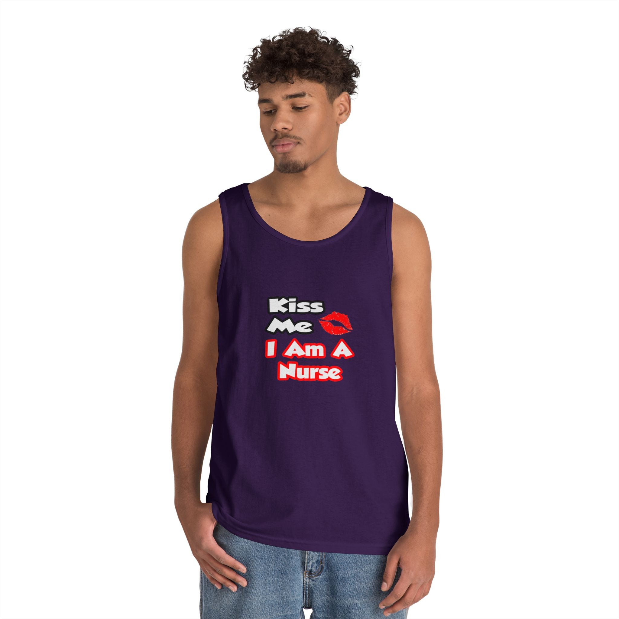 Kiss Me...I Am A Nurse - Unisex Heavy Cotton Tank Top
